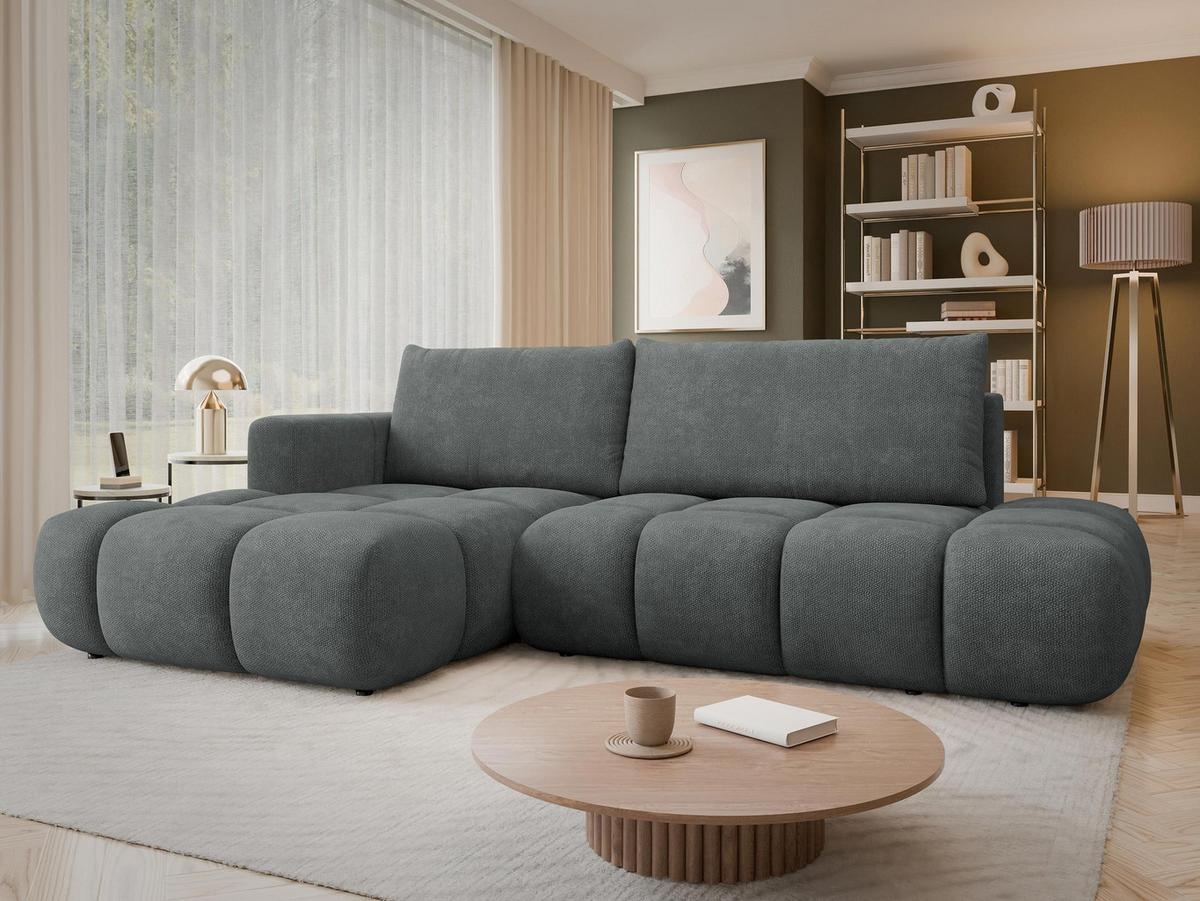 ECKSOFA Soffi, Seite: Links - Graphitfarben/Schwarz, Holz/Kunststoff (283/166cm) - MIRJAN24
