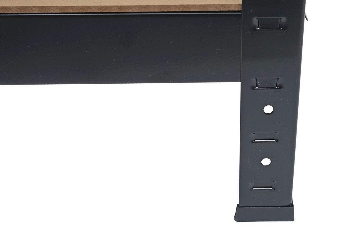 SCHWERLASTREGAL MIT KORB Schwarz, Braun - Schwarz/Braun, Metall (80/160/40cm) - MCW