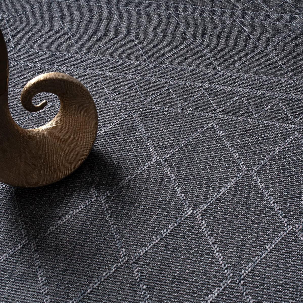 FLACHWEBTEPPICH, mit Rautenmuster, aus Polypropylen, Anthrazit, 120 x 160 cm - Anthrazit, Textil (120/160cm) - KADIMA DESIGN