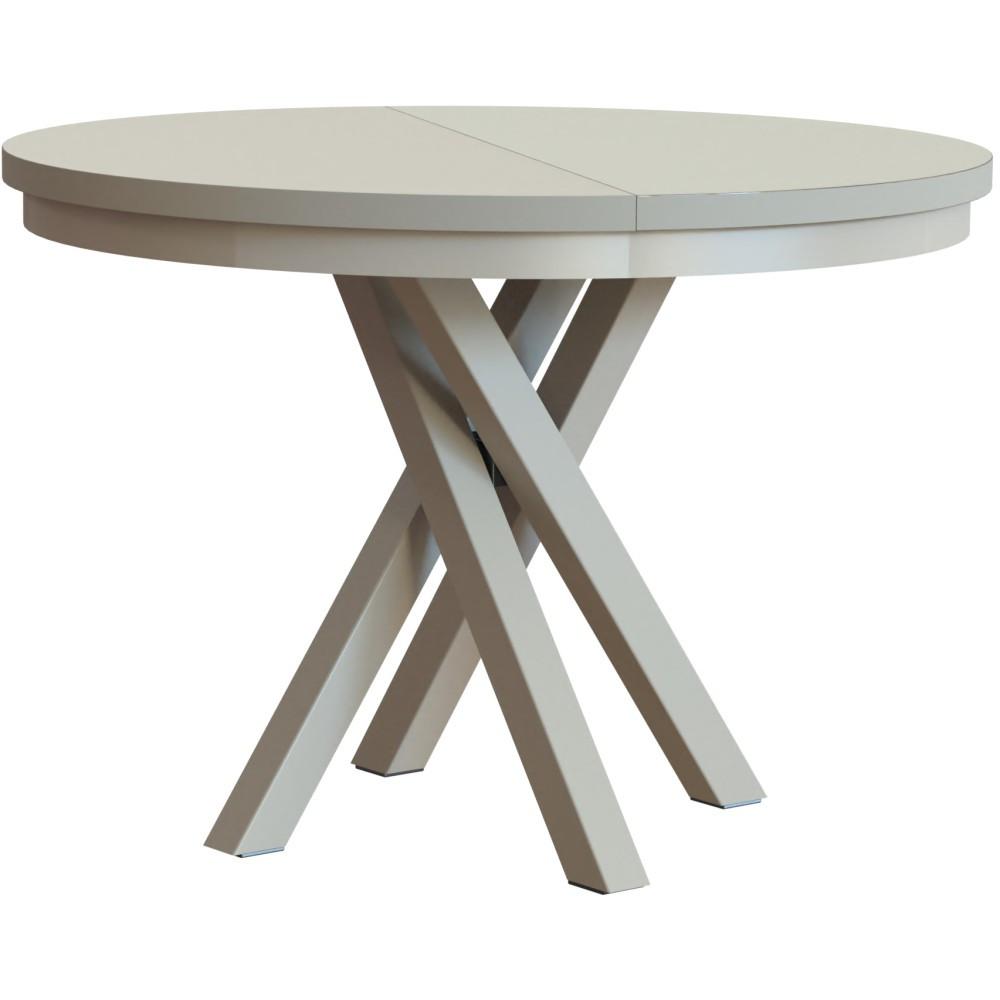 ESSTISCH Kris, Runder, mit Metallbeinen, eiche Kaschmir - Kaschmir, Holzwerkstoff/Metall (100/100/77cm) - Beautysofa