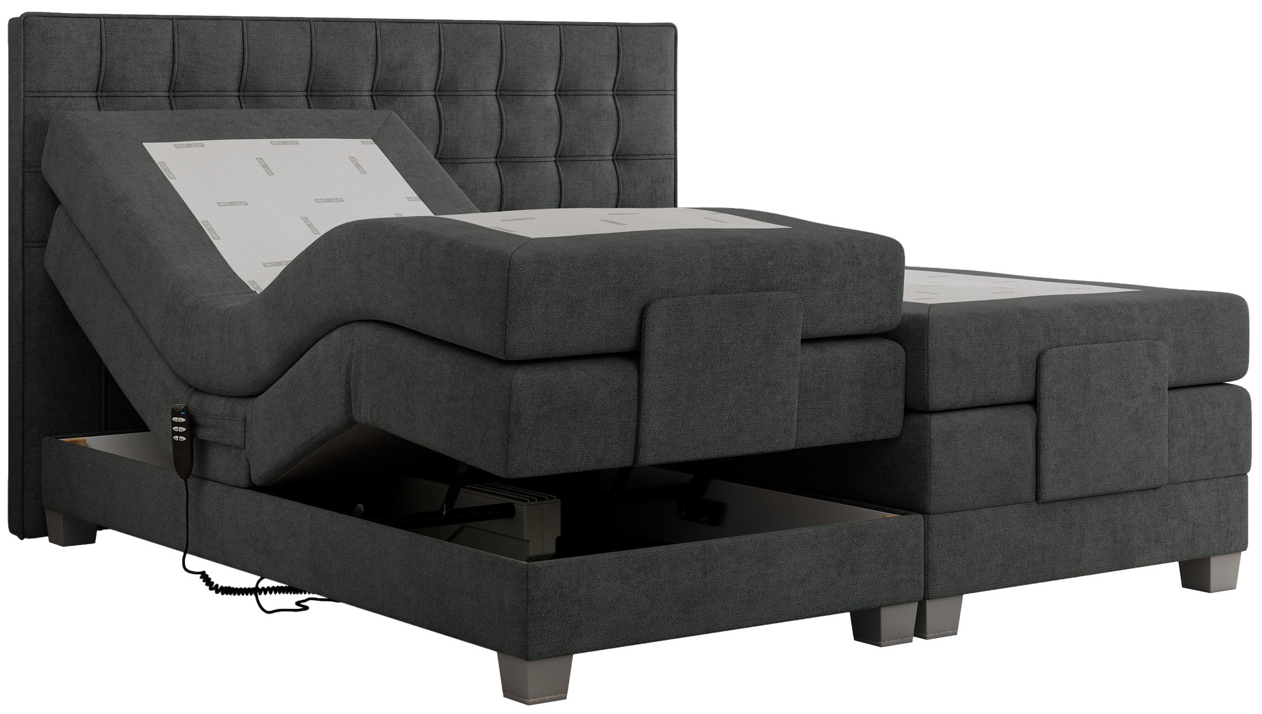 BOXBETT ELEKTRO 140/200 Dunkelgrau Struktur - H4 - Dunkelgrau, Holz/Textil (140/200cm) - MKS
