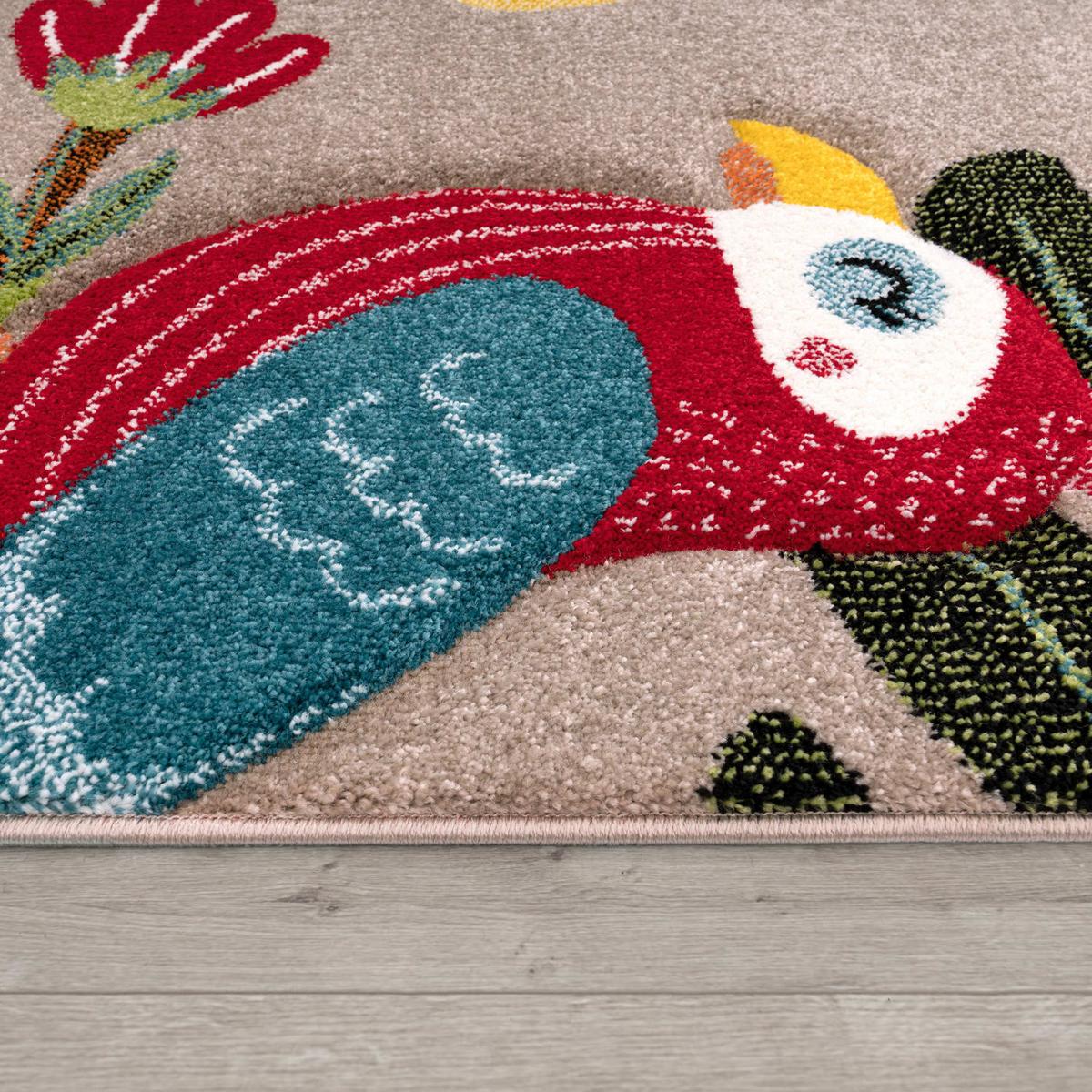 KINDERTEPPICH, mit Dschungel-Motiv, aus Polypropylen, Beige, 140 x 200 cm - Beige, Textil (200/140cm) - KADIMA DESIGN