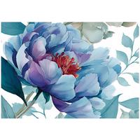 FOTOTAPETE Blumen Blätter Blau 300x210 cm - Multicolor, Papier (300/210cm) - Wallarena