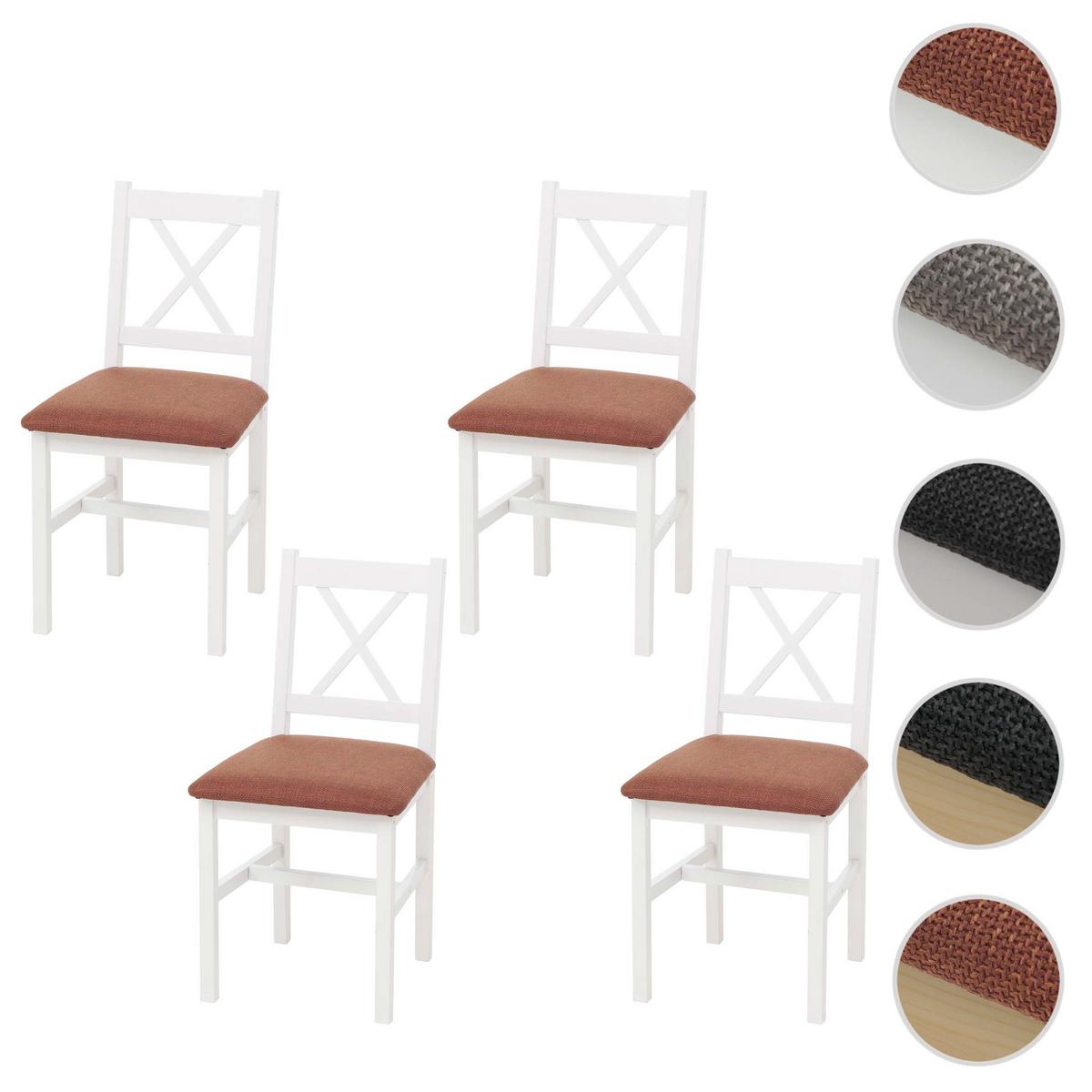ESSZIMMERSTUHL Weiß, Orange 4er-Set - Orange/Weiß, Holz (43/85/44cm) - MCW