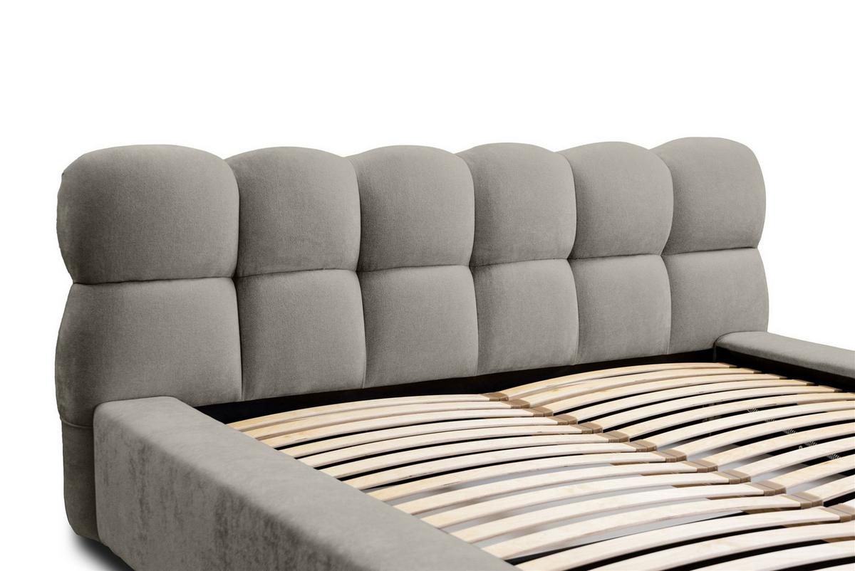 POLSTERBETT Grove In Ditra - Hellgrau, Holzwerkstoff/Textil (180/200cm) - Fun Möbel