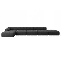 ECKSOFA modulares Sofa Lizur-L3 - 475x160x70 cm Schwarz Velours - Schwarz, Holzwerkstoff/Textil (475/160cm) - ALTDECOR