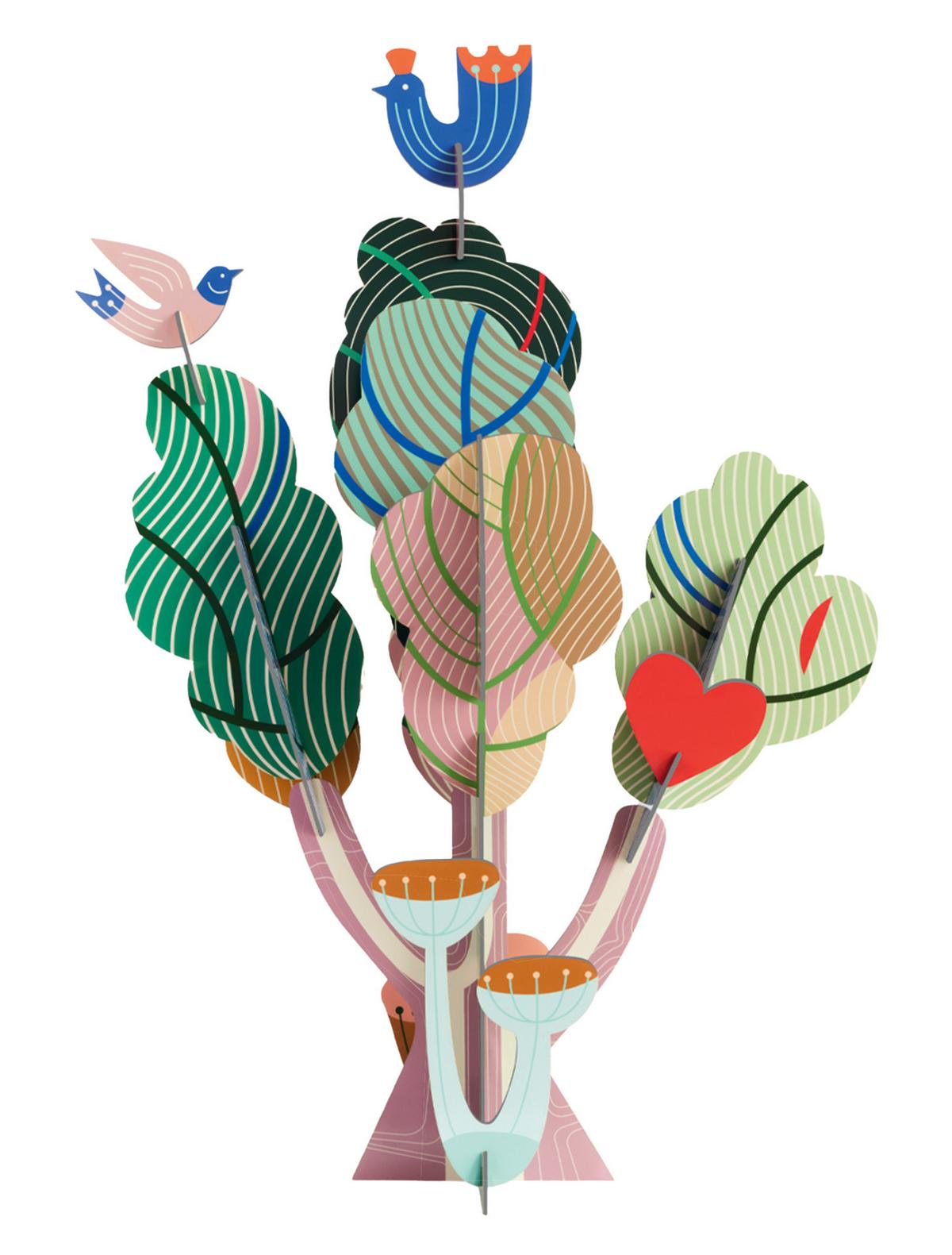 DEKOFIGUR Leuchtender Baum 26.7/60 cm - Multicolor, Wellpappe (26.7/60/41cm) - Studio Roof