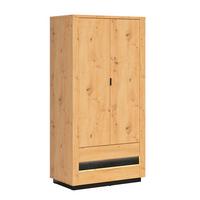 SCHRANK 2 Türen Glenn Holz und Schwarz - Schwarz, Holzwerkstoff (100/199/56cm) - Petits-meubles