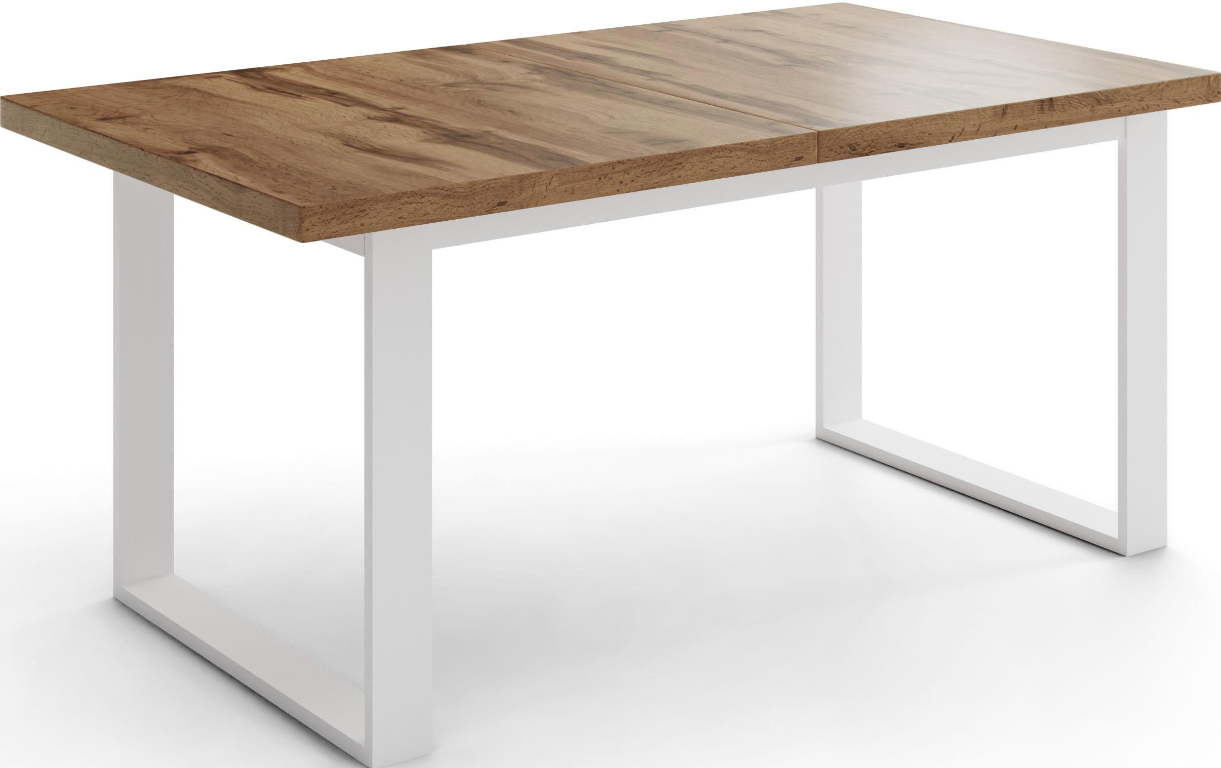 ESSTISCH Sana rechteckig ausziehbar, Wotan Eiche 160/240/90/75 cm - Eiche Wotan/Weiß, Holzwerkstoff/Metall (90/240/75cm) - WFL GROUP