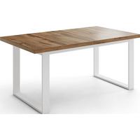 ESSTISCH Sana rechteckig ausziehbar, Wotan Eiche 140/200/80/75 cm - Eiche Wotan/Weiß, Holzwerkstoff/Metall (80/180/75cm) - WFL GROUP