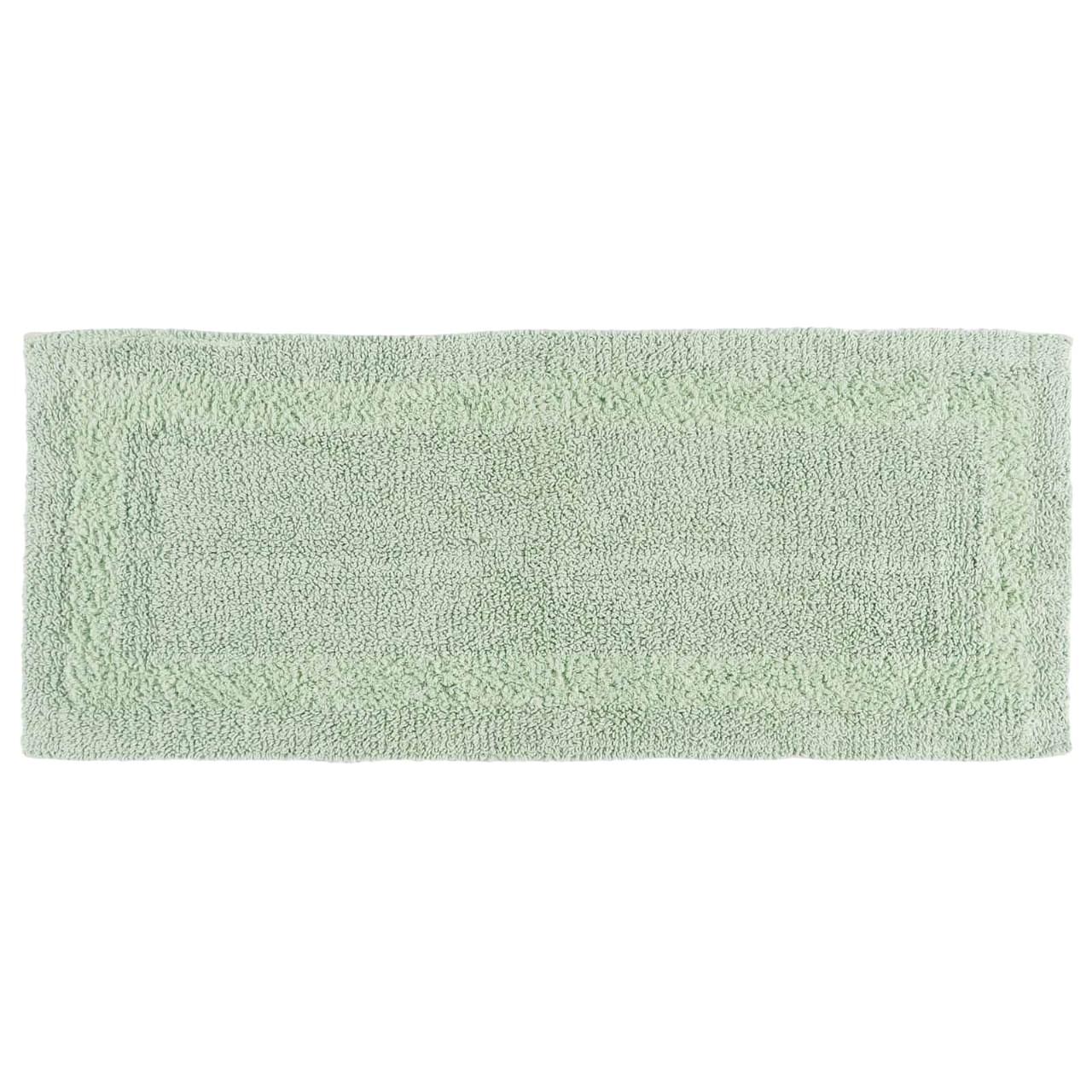 BADEMATTE 40/100 cm, 100% Baumwolle, wendbar - Salbeigrün, Textil (40/100cm) - Homescapes