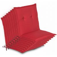NIEDERLEHNERAUFLAGE Loft NL 100x50x6cm Rot (8tlg) - Rot, Textil (50/6/100cm) - Beautissu 