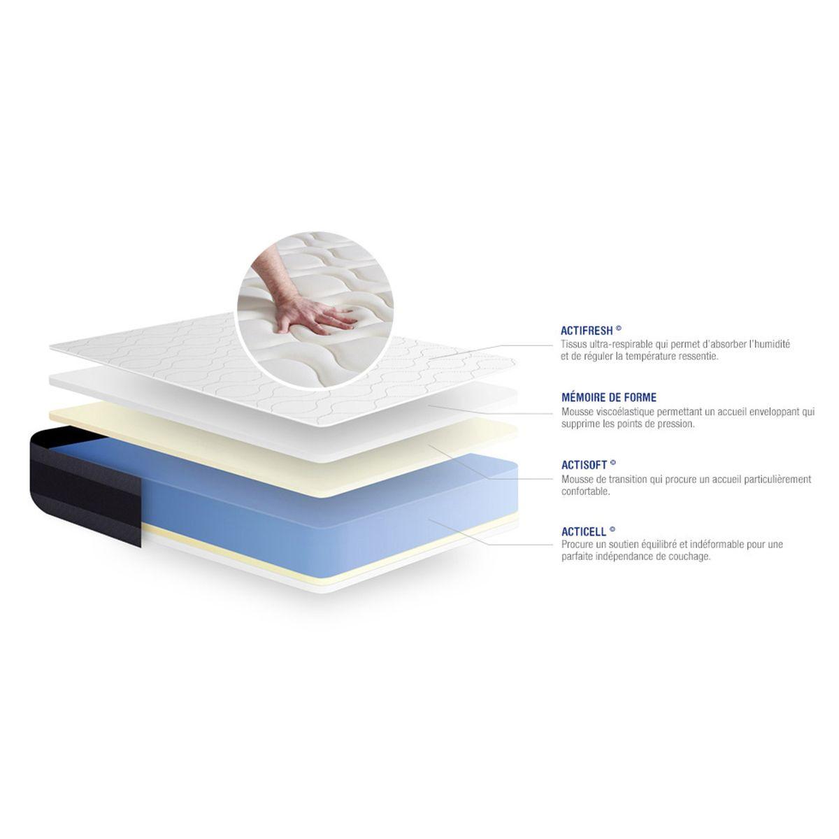 MATRATZE Actimemo morpho Memory-Schaum 130 x 220 cm h1 - Weiß, Textil (130/220cm) - ACTISOM