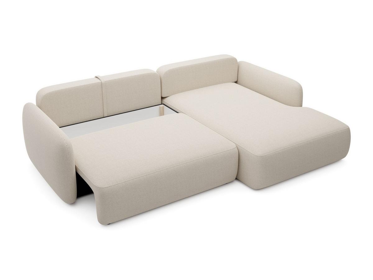 ECKSOFA ATTO Beige Jersey mit Schlaffunktion - Beige, Holz (243/163cm) - MASSENO
