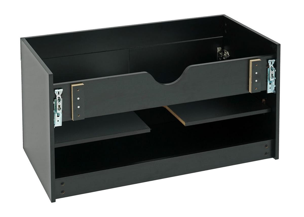 WASCHBECKENUNTERSCHRANK Schwarz - Schwarz, Holz (90/48/46cm) - MCW