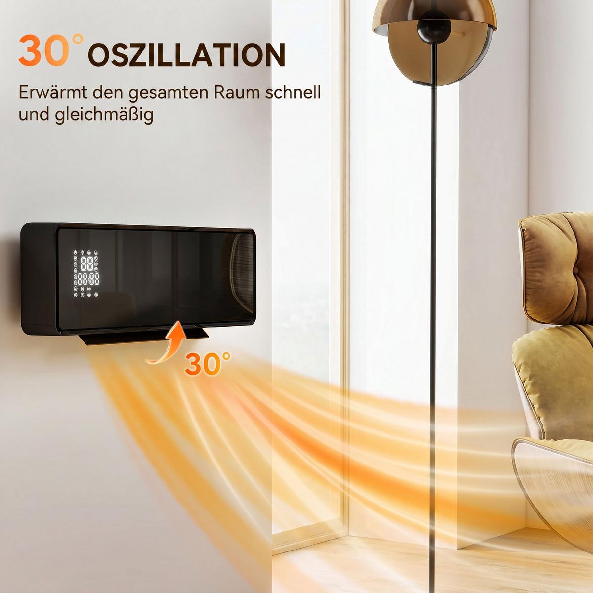 WANDHEIZGERÄT ABS PA Weiß - Weiß, Kunststoff (18.7/12.3/54cm) - HOMCOM