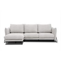 ECKSOFA HOSTEN 4-Sitzer, creme - Creme/Schwarz, Holzwerkstoff/Textil (158/269cm) - Wozimo
