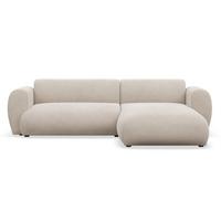 ECKSOFA Emia Beige rechts - Beige/Schwarz, Kunststoff/Textil (156/262cm) - Selsey