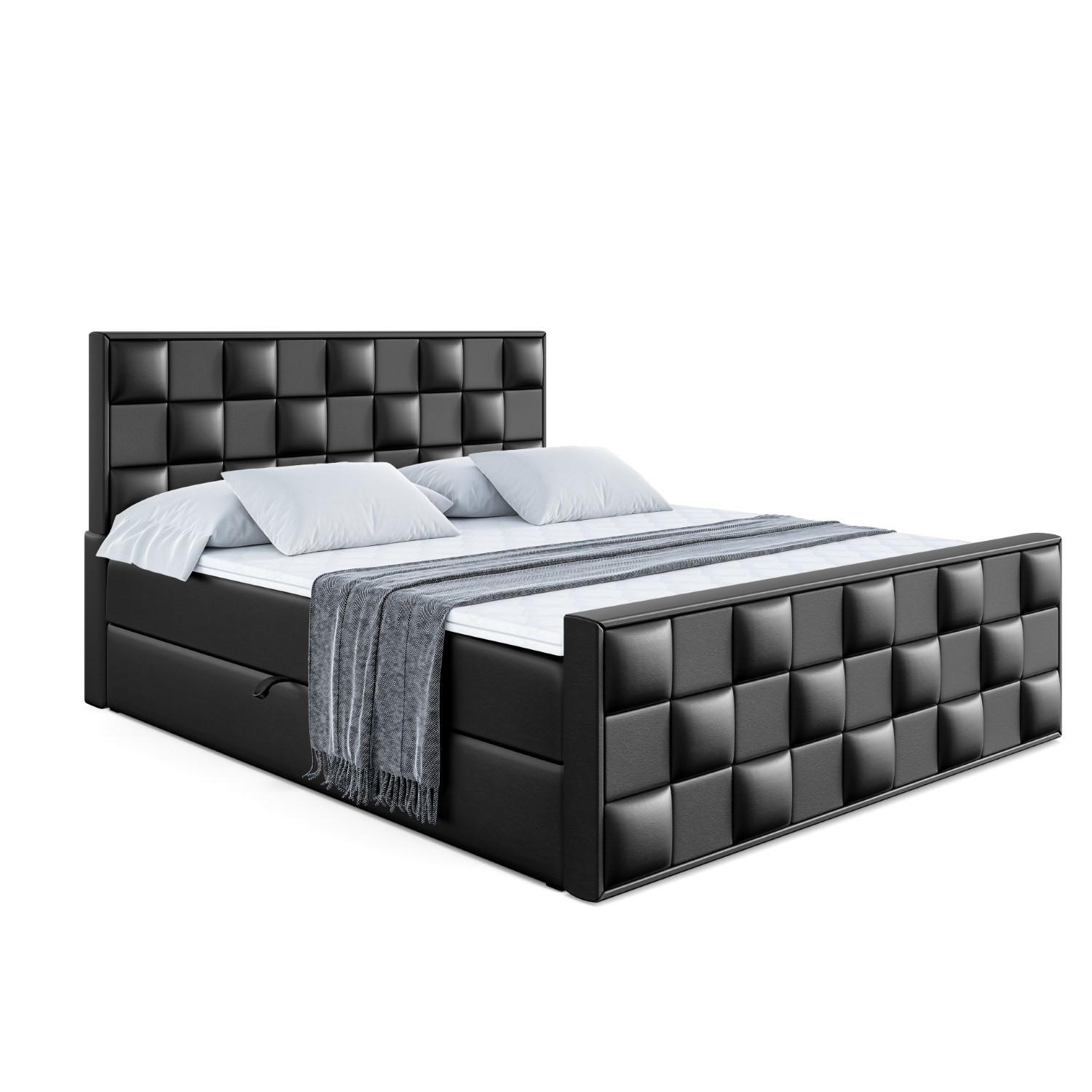 BOXBETT ZAFIRA - 180x200 - H4 - Schwarz Hochglanz - Schwarz Hochglanz, Holzwerkstoff (180/200cm) - ALTDECOR