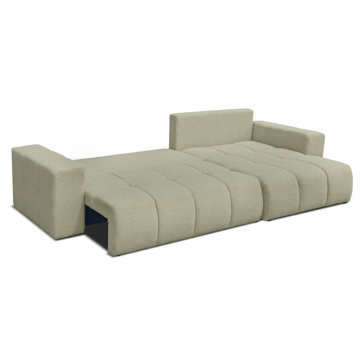 ECKSOFA Anabel Max Mit Schlaffunktion - Grün, Holzwerkstoff/Textil (145/278cm) - Fun Möbel