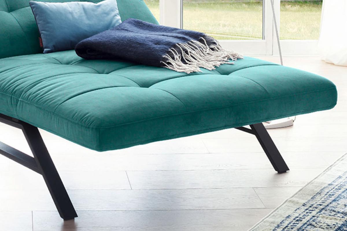 LIEGE MIT MOTORISCHER RELAXFUNKTION AMERIVA Smaragdgrün Velvet Relaxfunktion - Smaragdgrün/Schwarz, Textil (120/110/158cm) - KAWOLA