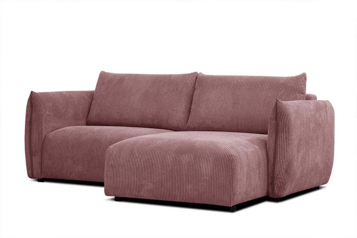 ECKSOFA TAUER 3-Sitzer, altrosa - Altrosa/Schwarz, Holzwerkstoff/Kunststoff (206/173cm) - Wozimo