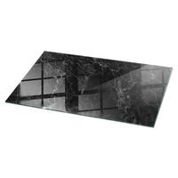 TISCHPLATTE 60x60 cm Marmormuster mit Adern - Schwarz, Glas (0.4/100/50cm) - TULUP