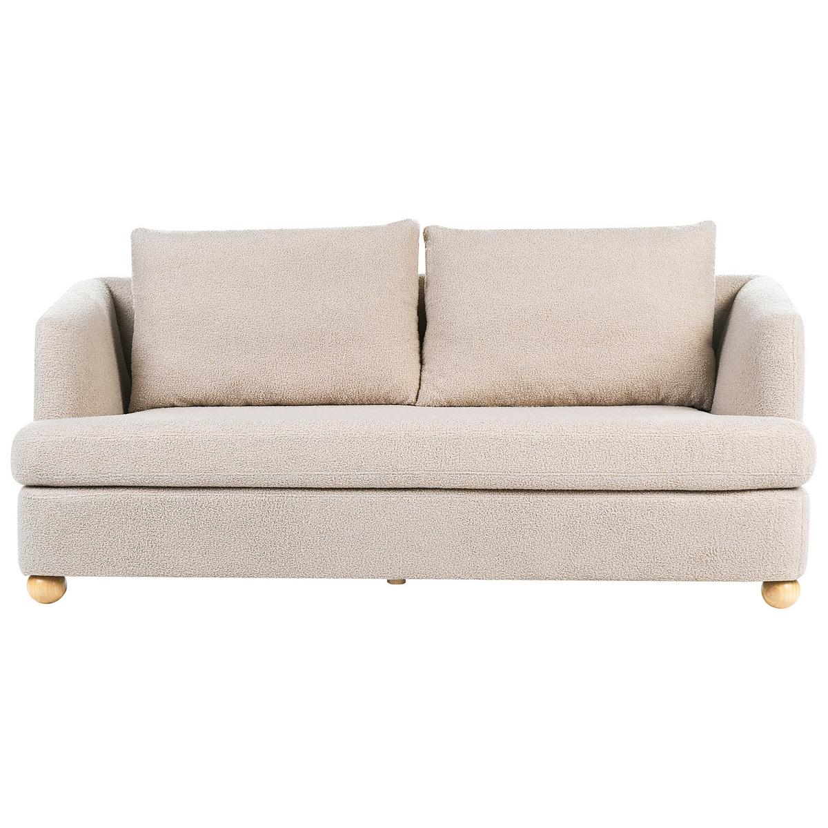 3-SITZER-SOFA Bouclé Beige Rattvik - Hellbraun, Textil (198/86/82cm) - Beliani
