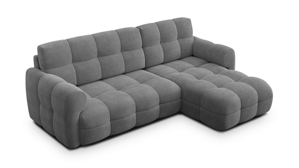 ECKSOFA MELLOW 3-Sitzer, grau - Schwarz/Grau, Holz/Textil (232/156cm) - Wozimo