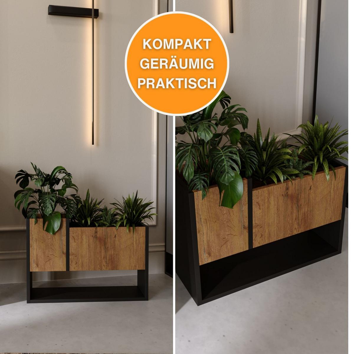 BLUMENKASTEN - Nussbaumfarben, Holzwerkstoff (22.6/45/64.5cm) - RAUMHIRSCH FURNITURE