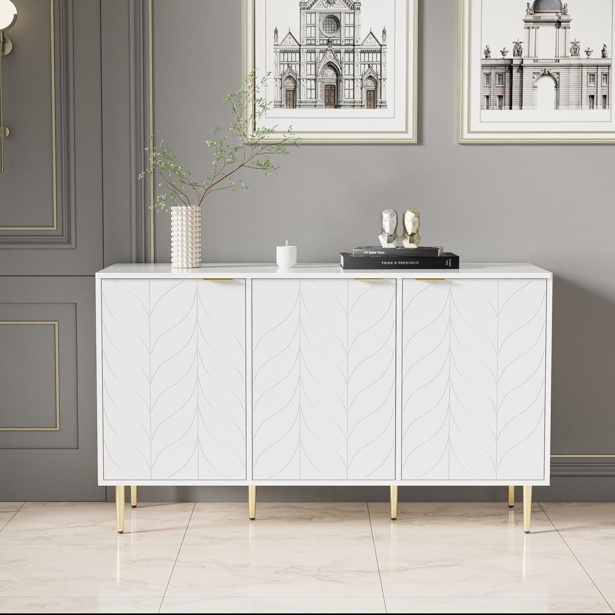SIDEBOARD Weiß 127/45/75 cm - Weiß, Holzwerkstoff (45/75/127cm) - Urban Meuble