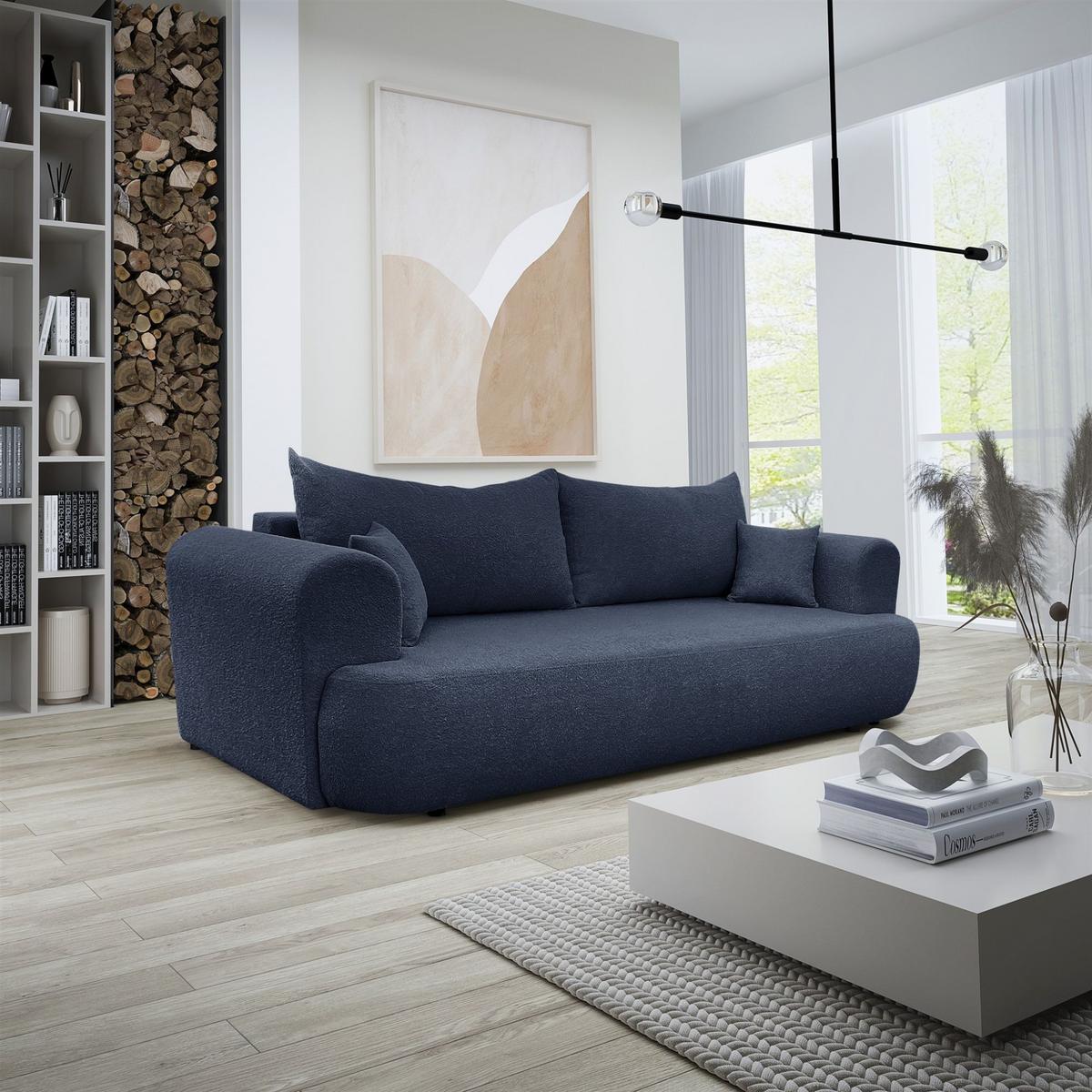 SCHLAFSOFA Anike Stoff Now Or Never - Dunkelblau, Holzwerkstoff/Textil (240/78/110cm) - Fun Möbel