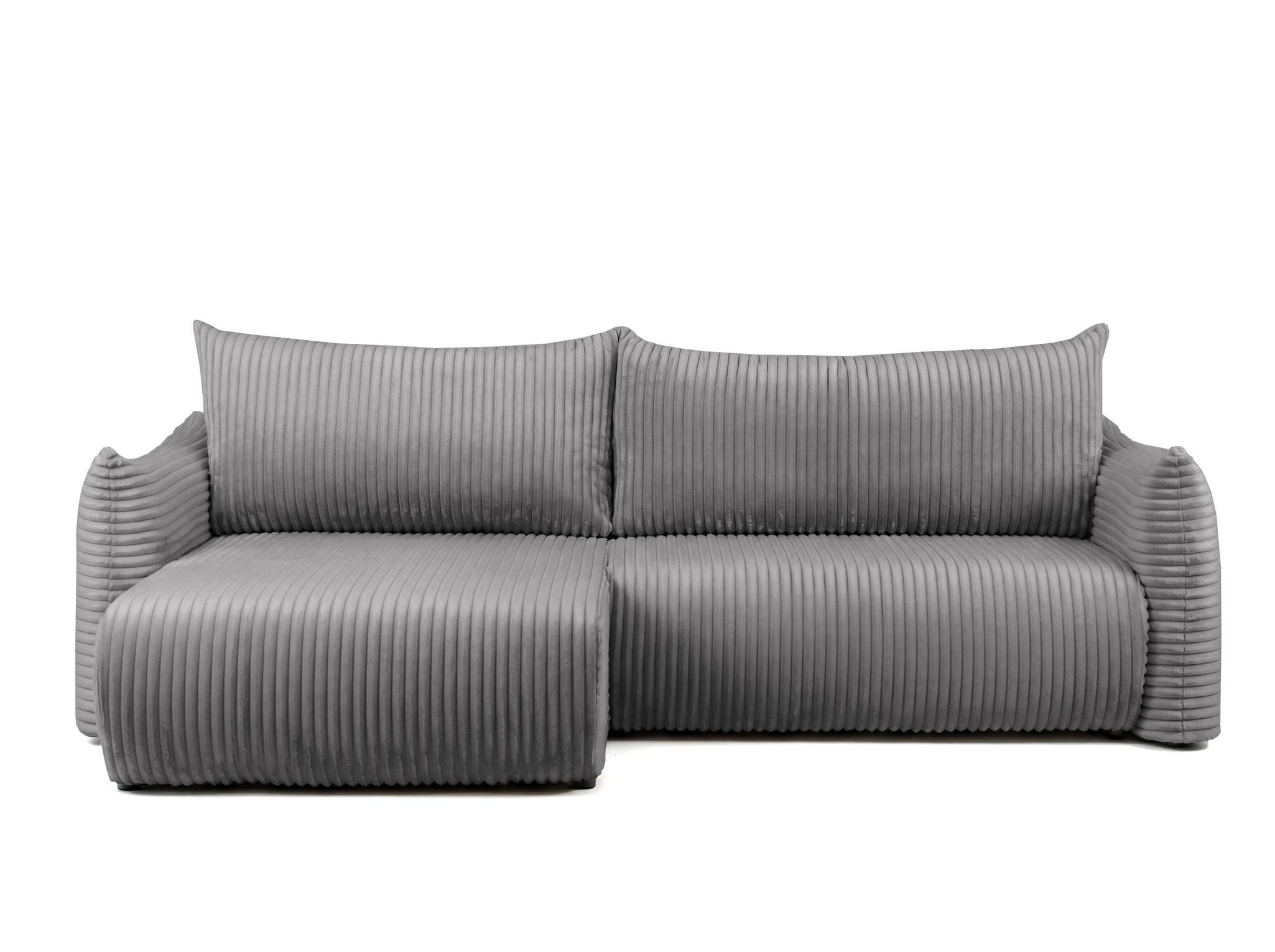 ECKSOFA Mailand Mit Schlaffunktion - Dunkelgrau, Holzwerkstoff/Textil (154/260cm) - Fun Möbel