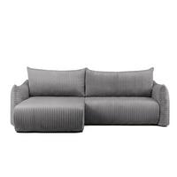 ECKSOFA Mailand Mit Schlaffunktion - Dunkelgrau, Holzwerkstoff/Textil (154/260cm) - Fun Möbel