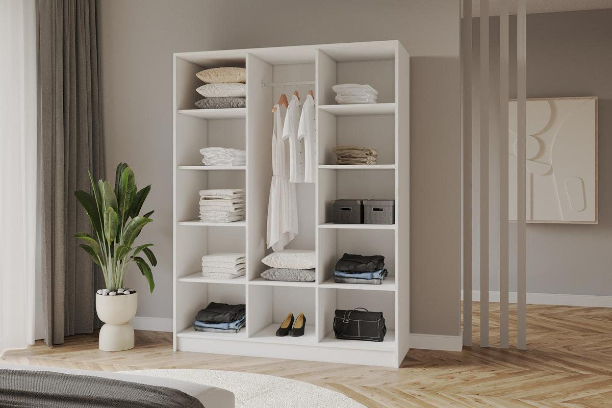 KLEIDERSCHRANK - LESE - 150 - Weiß - Goldfarben/Weiß, Holzwerkstoff (150/200/51cm) - ALTDECOR