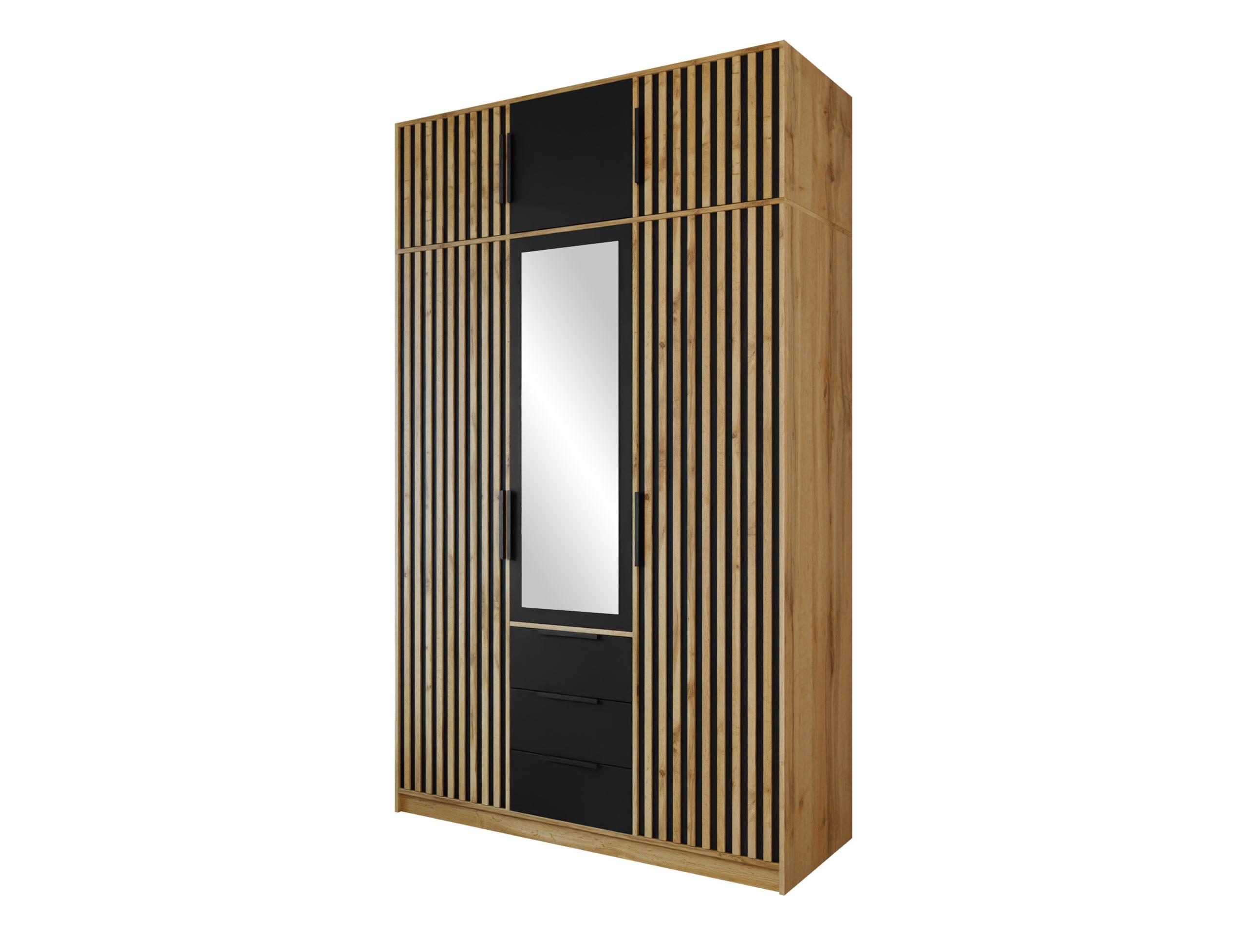 KLEIDERSCHRANK Bali Lux D3 mit Schrankaufsatz - Schwarz/Braun, Holzwerkstoff/Metall (150/245/58cm) - MIRJAN24