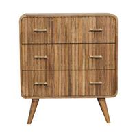 TRUHE Metropolitan 3-Schublade, Nordische Beine, Beige - Beige/Messingfarben, Holz/Metall (70/79/35cm) - Artisan Furniture