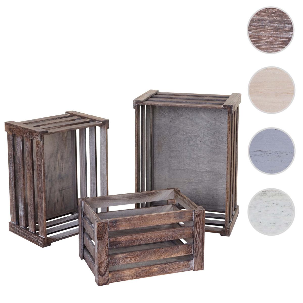 HOLZKISTE 3ER-SET Dunkelbraun 3er-Set-Set - Dunkelbraun, Holz (30/41/21cm) - MCW