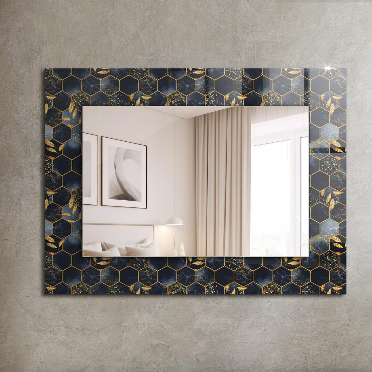 SPIEGEL 80 x 60 cm Rechteckig mit Aufdruck - Anthrazit, Glas (80/60/0.4cm) - TULUP