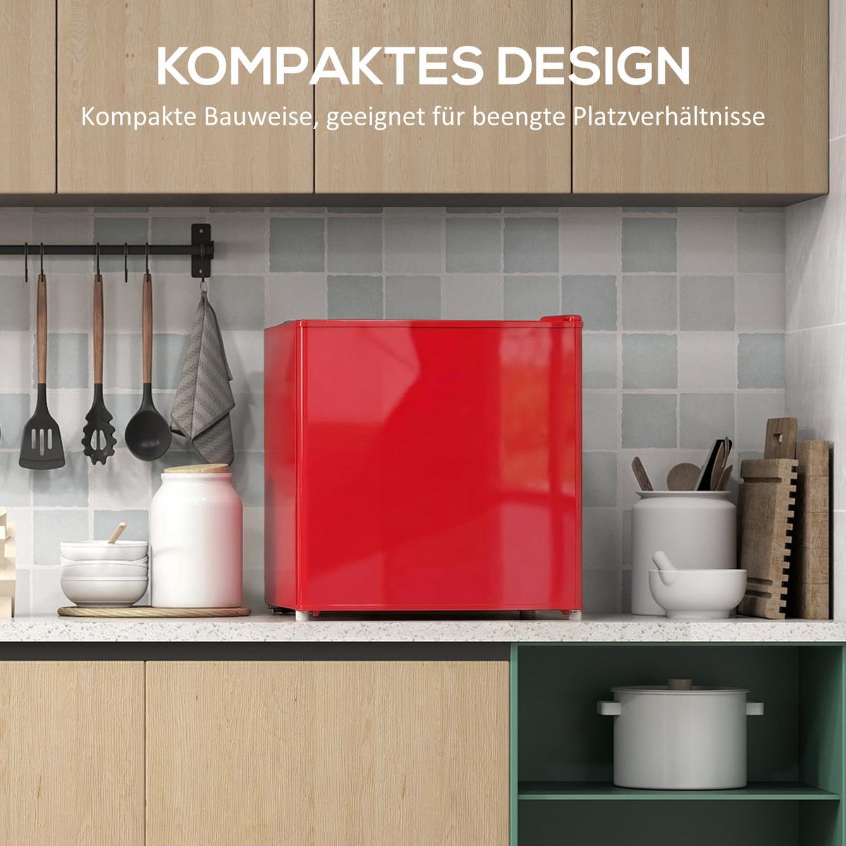 MINI-GEFRIERSCHRANK aus Stahl Kunststoff Rot - Pink, Kunststoff (44.2/48.8/47cm) - HOMCOM