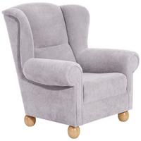 OHRENBACKENSESSEL Kasha Bezug Veloursstoff Buche natur / silber - Silberfarben/Buchefarben, Kunststoff (93/103/87cm) - 58aufmkessel