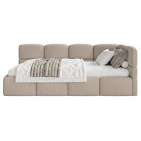 JUGENDBETT Cloudy Beige 120 x 200 cm - Beige/Schwarz, Kunststoff/Textil (120/200cm) - Selsey