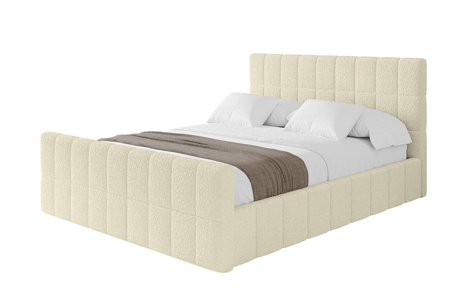 POLSTERBETT mit Bettkasten, Fußteil und Lattenrost, Boxbett ohne Matratze - AMEA-Z 180x200 Beige - Taupe, Holzwerkstoff/Textil (180/200cm) - ALTDECOR