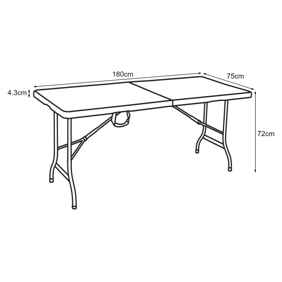 KLAPPTISCH Ljusnarsberg - Schwarz, Kunststoff/Metall (180/75/72cm) - [en.casa]