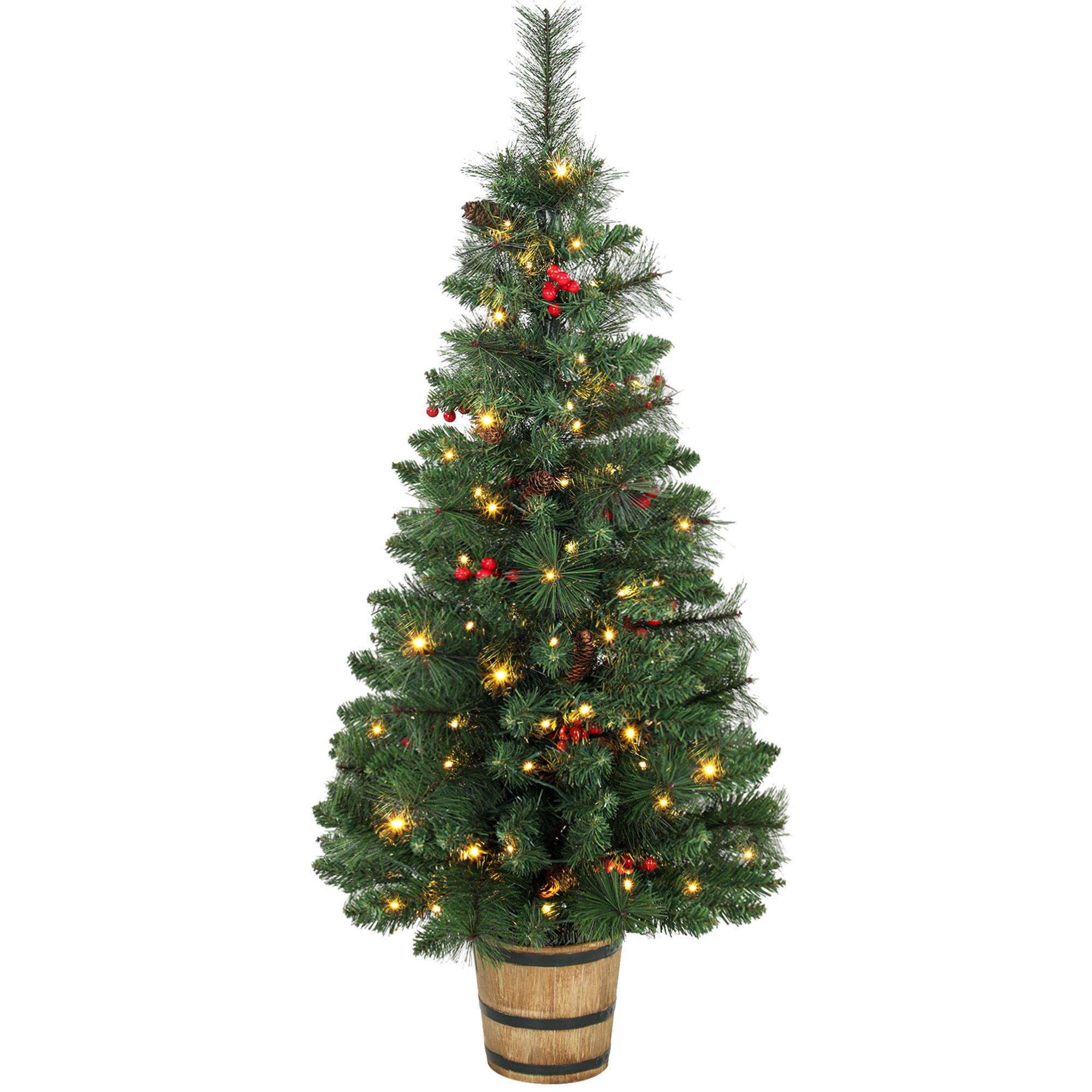 WEIHNACHTSBAUM-MIT-LICHT PVC Stahl Grün - Grün, Kunststoff (120cm) - HOMCOM