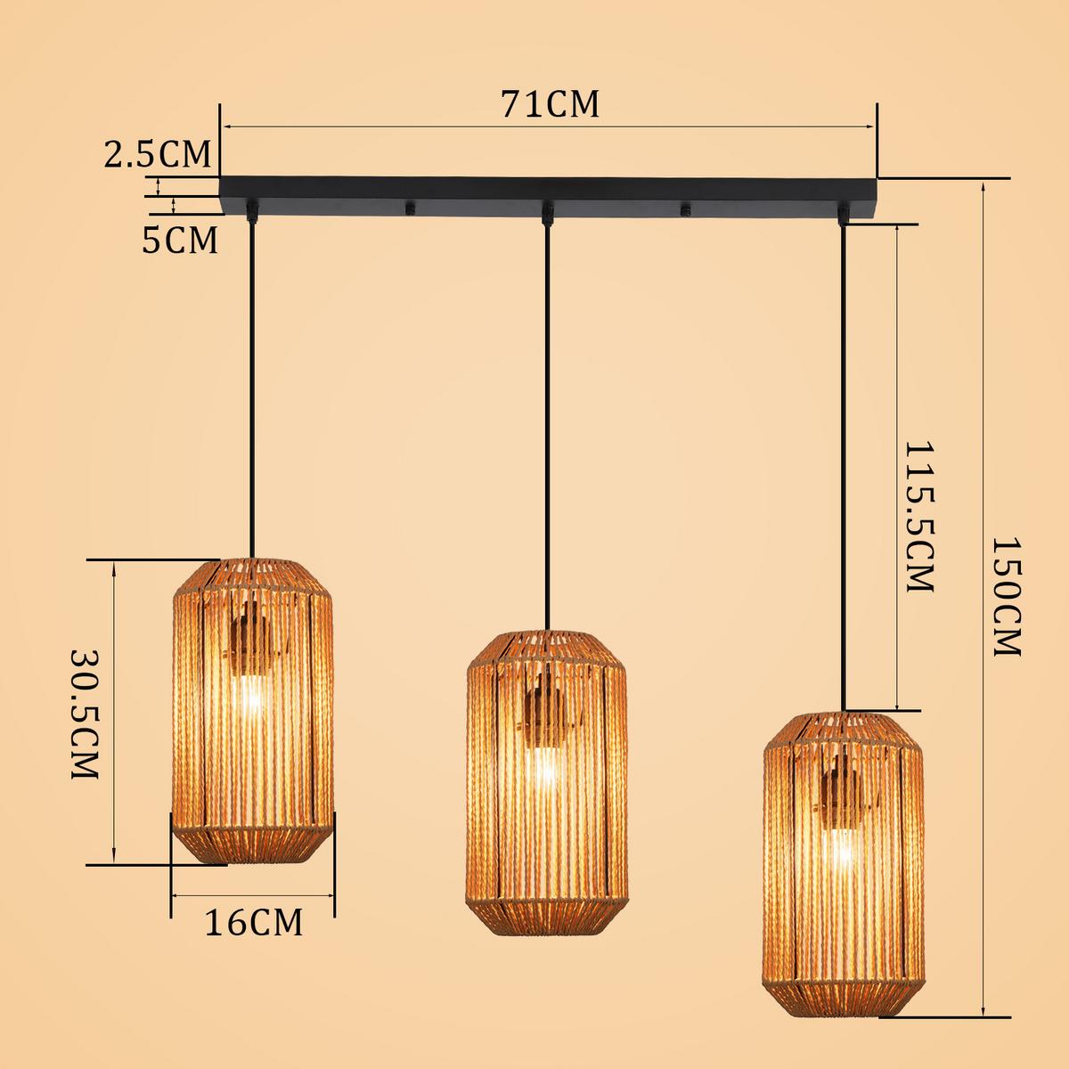 PENDELLEUCHTE Sebastian 71/16/150 cm - Braun, Metall (71/16/150cm) - ZMH