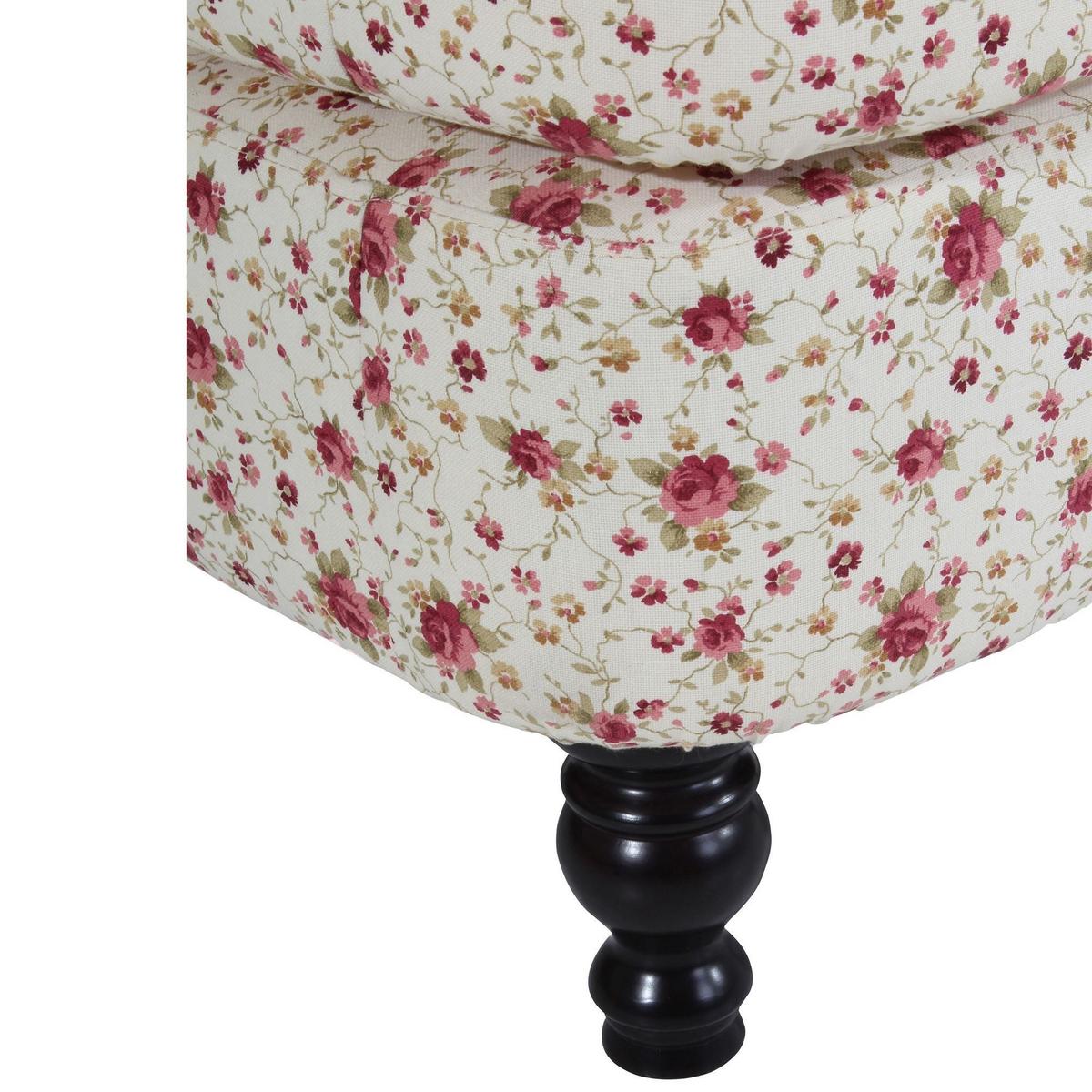 SESSEL XXL Karley Bezug Flachgewebe Buche nussbaum dunkel / geblümt beige - Beige, Kunststoff (103/103/149cm) - 58aufmkessel