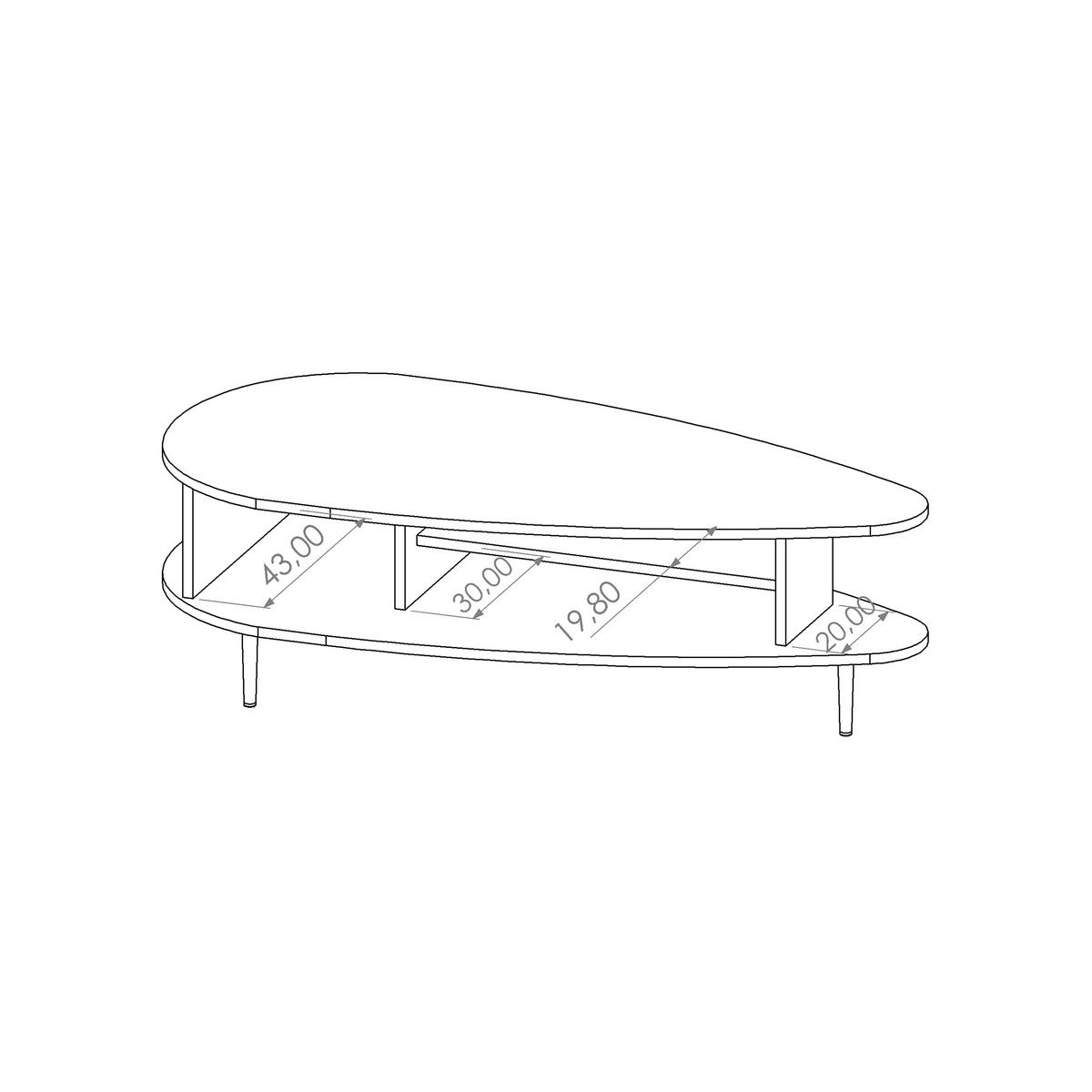 COUCHTISCH Vasilia 120x60 cm, Brandy Castello - Eichefarben, Holzwerkstoff (60/120/37cm) - Beautysofa