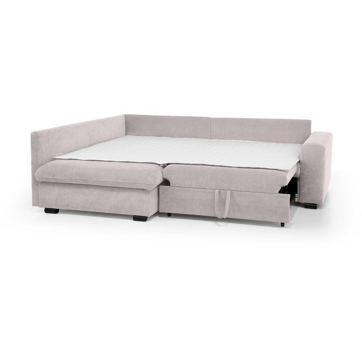 ECKSCHLAFSOFA Ramo mit Bettkasten, Topper gratis, Cappuccino, links - Schwarz/Cappuccino, Textil (190/229cm) - Beautysofa