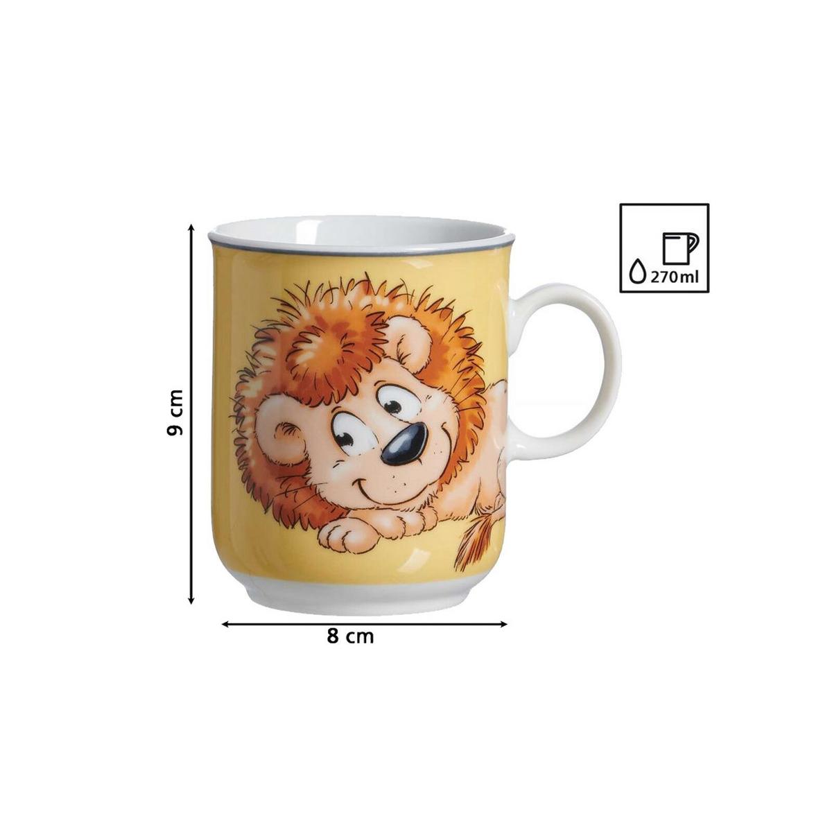 KINDERBECHER Happy Zoo Löwe Leo 270 ml - Gelb, Keramik (0.27L) - Ritzenhoff Breker